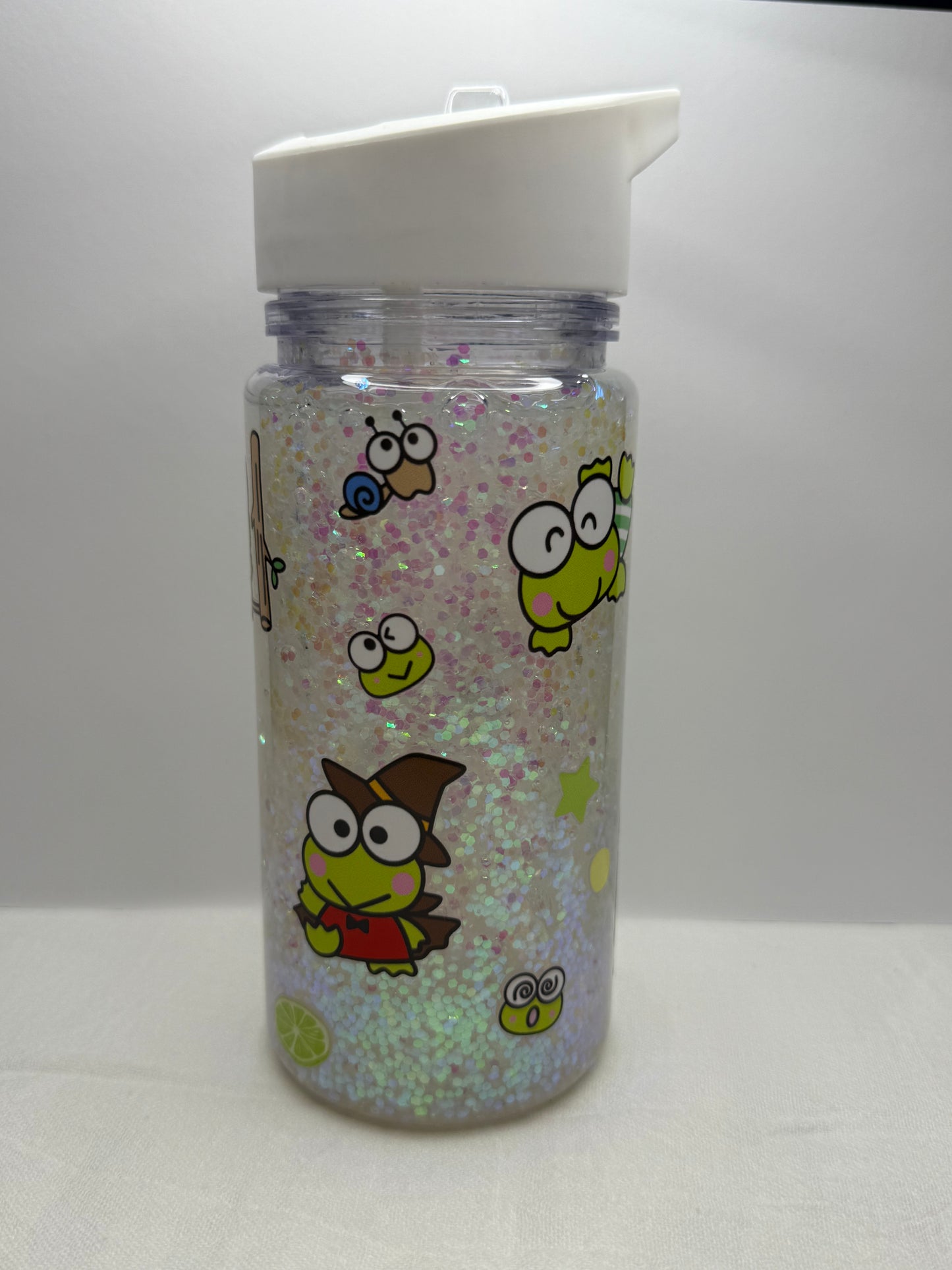 10oz Acrylic snow-globe sippy cup