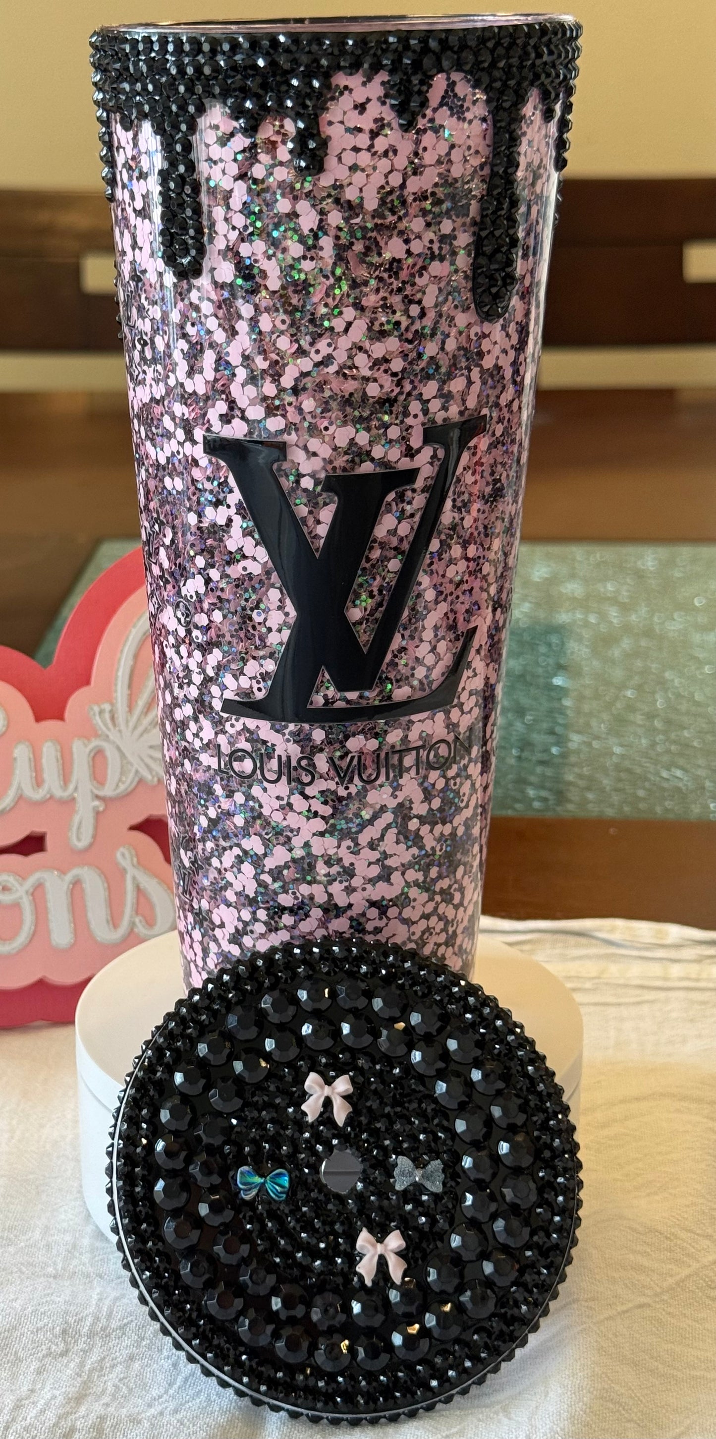 Rhinestone Drip and Lid