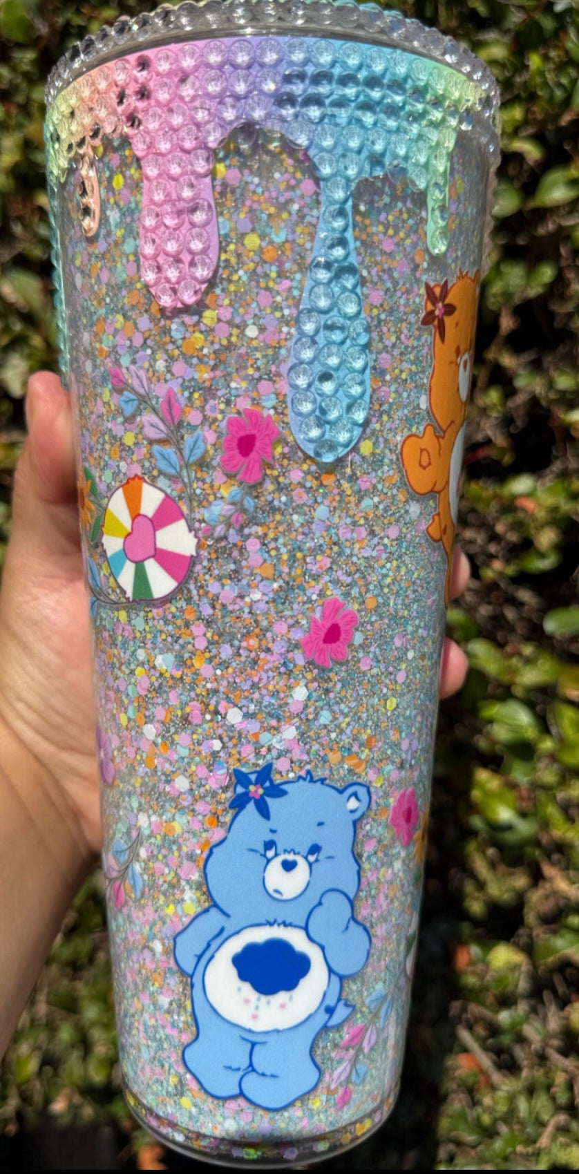 Rhinestone Drip and Lid