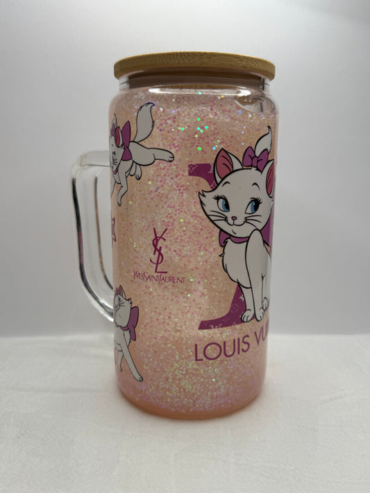 16oz Glass snow-globe cup