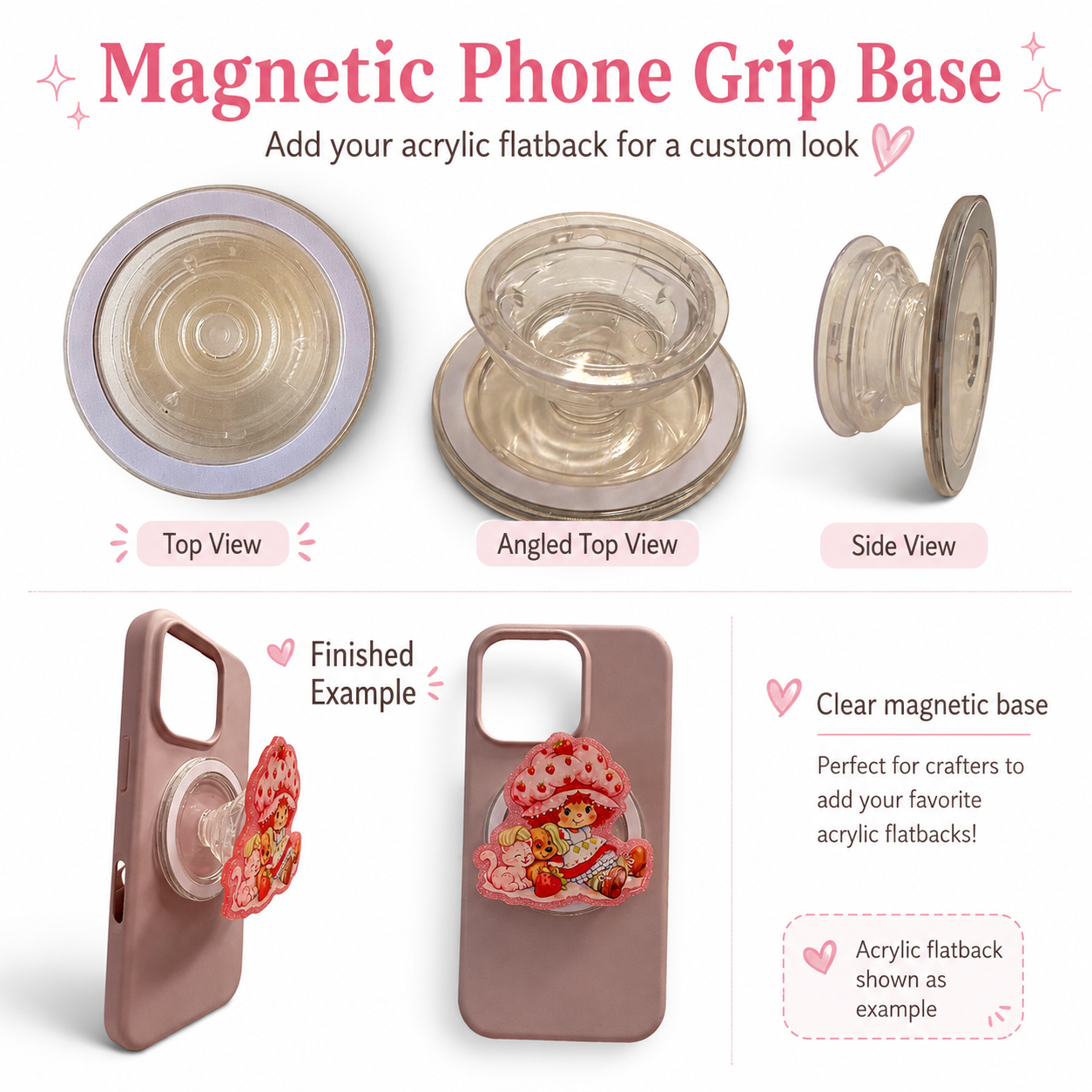Magnetic phone grip