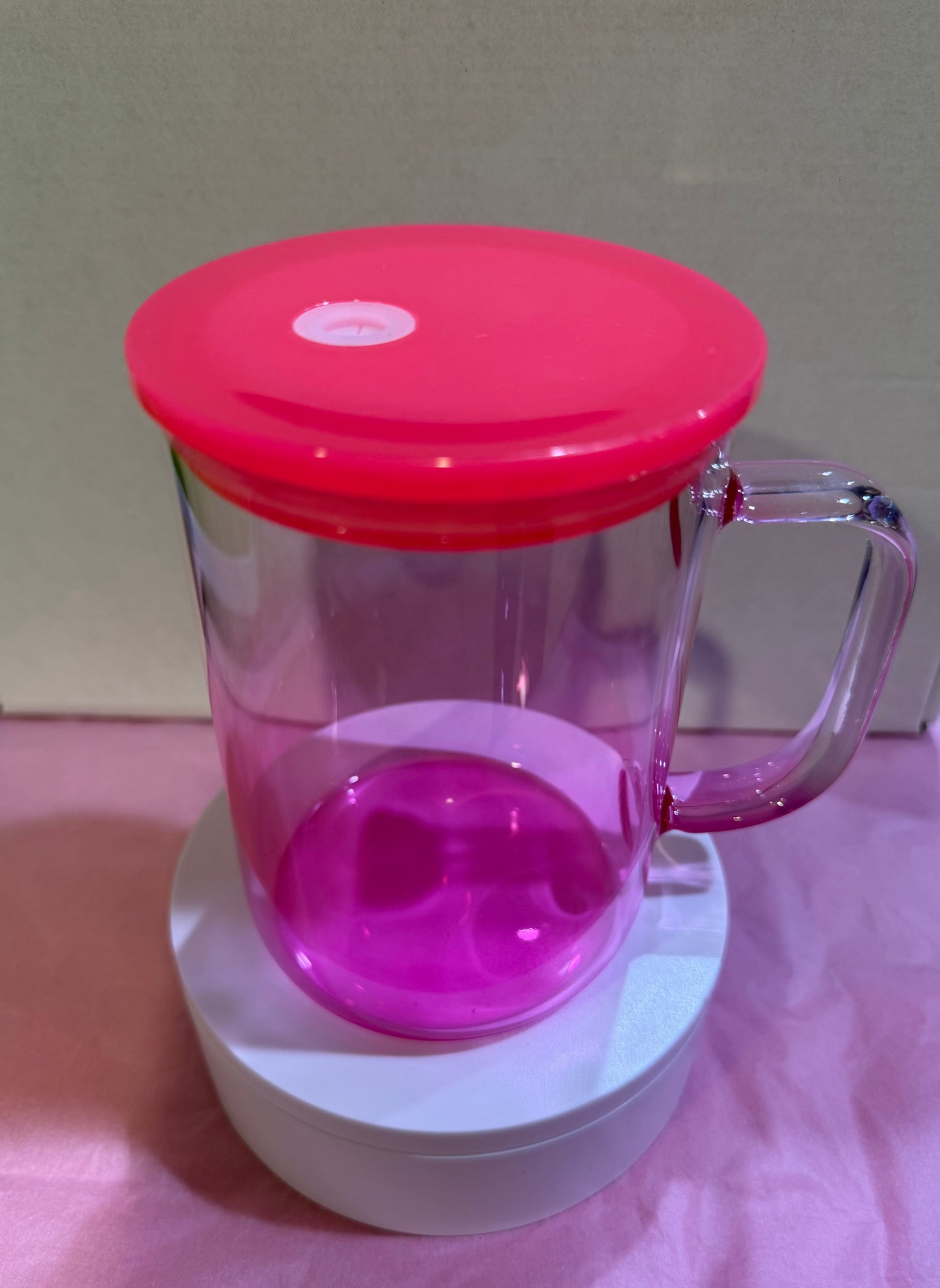 16oz Gradient Glass Mug with color straw