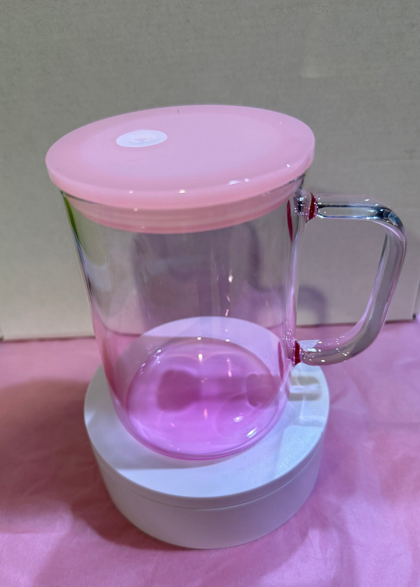 16oz Gradient Glass Mug with color straw