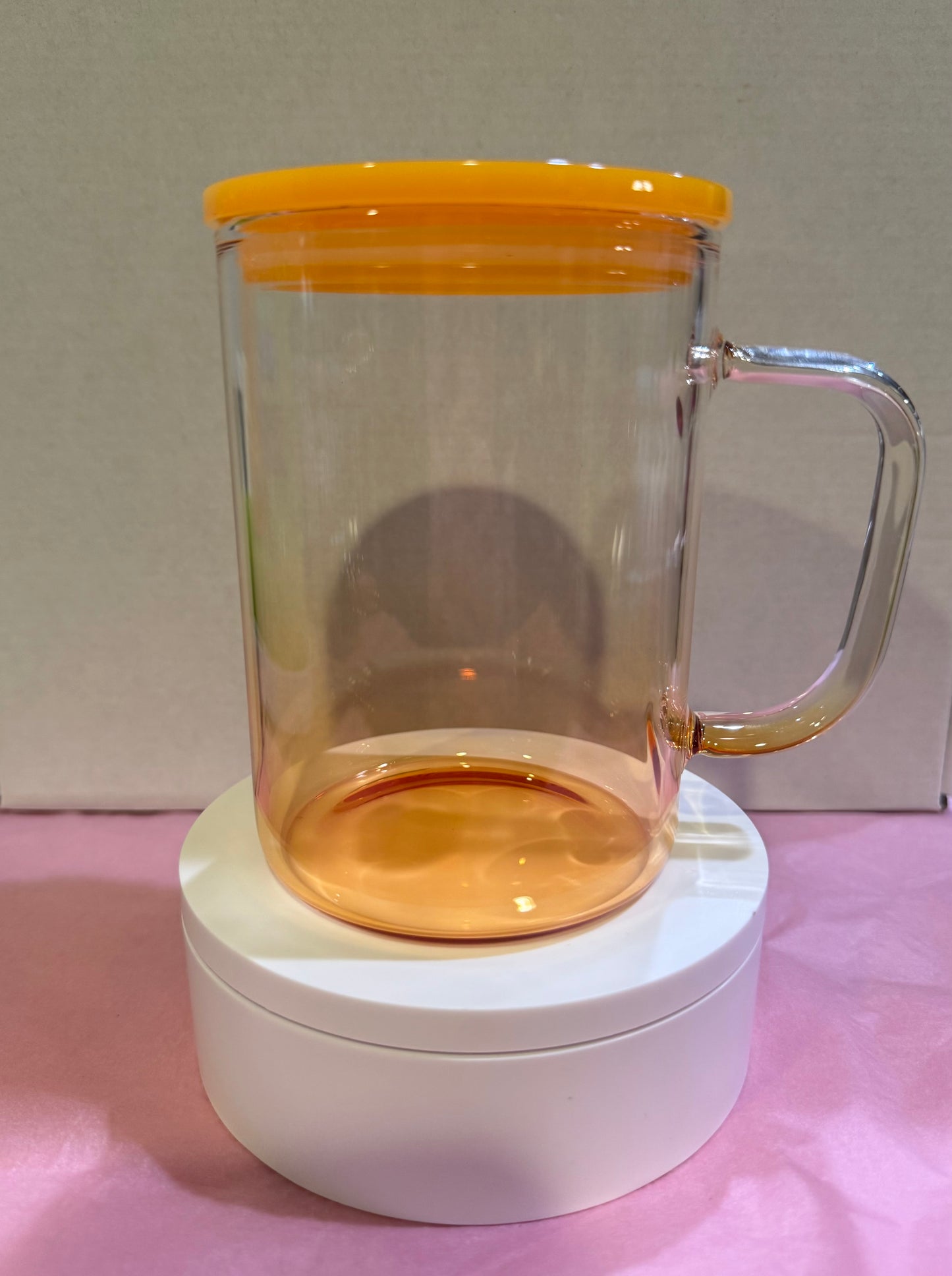 16oz Gradient Glass Mug with color straw